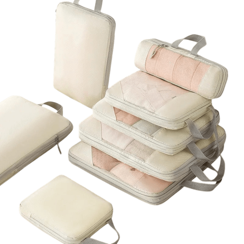 6 Piece Business Travel Organizer Set with Double Zipper Compression and Waterproof Polyester - Travellite Hub