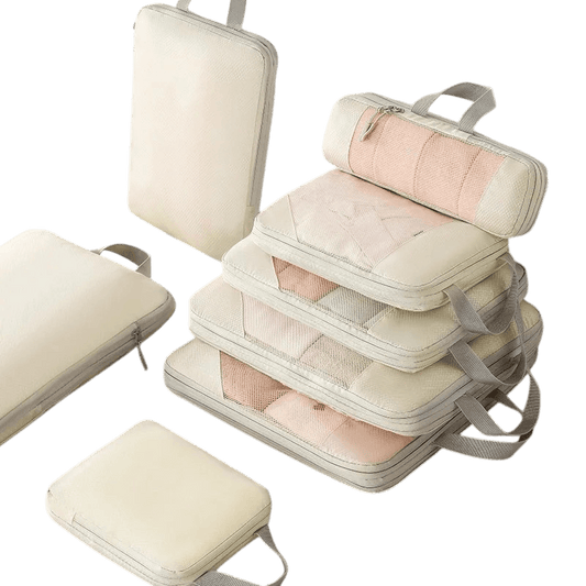 6 Piece Business Travel Organizer Set with Double Zipper Compression and Waterproof Polyester - Travellite Hub