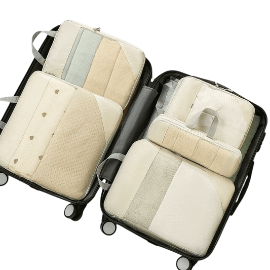 6 Piece Business Travel Organizer Set with Double Zipper Compression and Waterproof Polyester - Travellite Hub