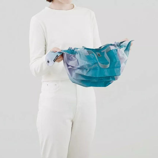 Shupatto Compact Foldable Shopping Bag, Crystal Shores, Size M / 15L Recycled Fabric Eco - Friendly - Travellite Hub