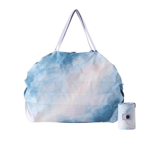 Shupatto Compact Foldable Shopping Bag, Sea of Cluds, Size M / 15L Recycled Fabric Eco - Friendly - Travellite Hub